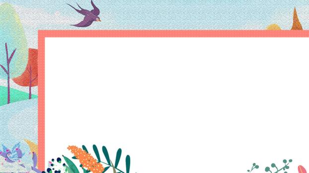 绿色卡通风格春日森林PPT背景0