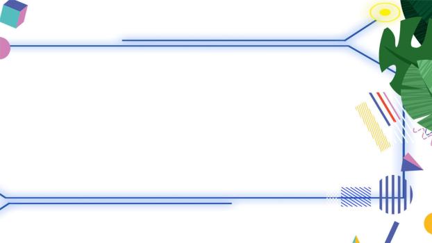 蓝色简约风格几何植物PPT背景0