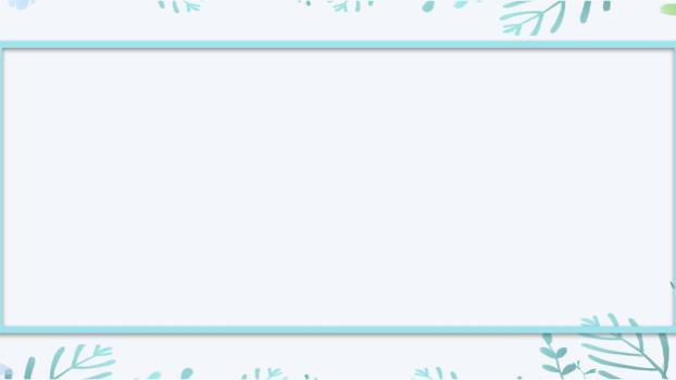 绿色小清新水彩叶边PPT背景0