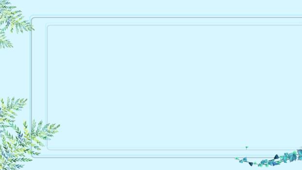 绿色小清新枝叶边框PPT背景0