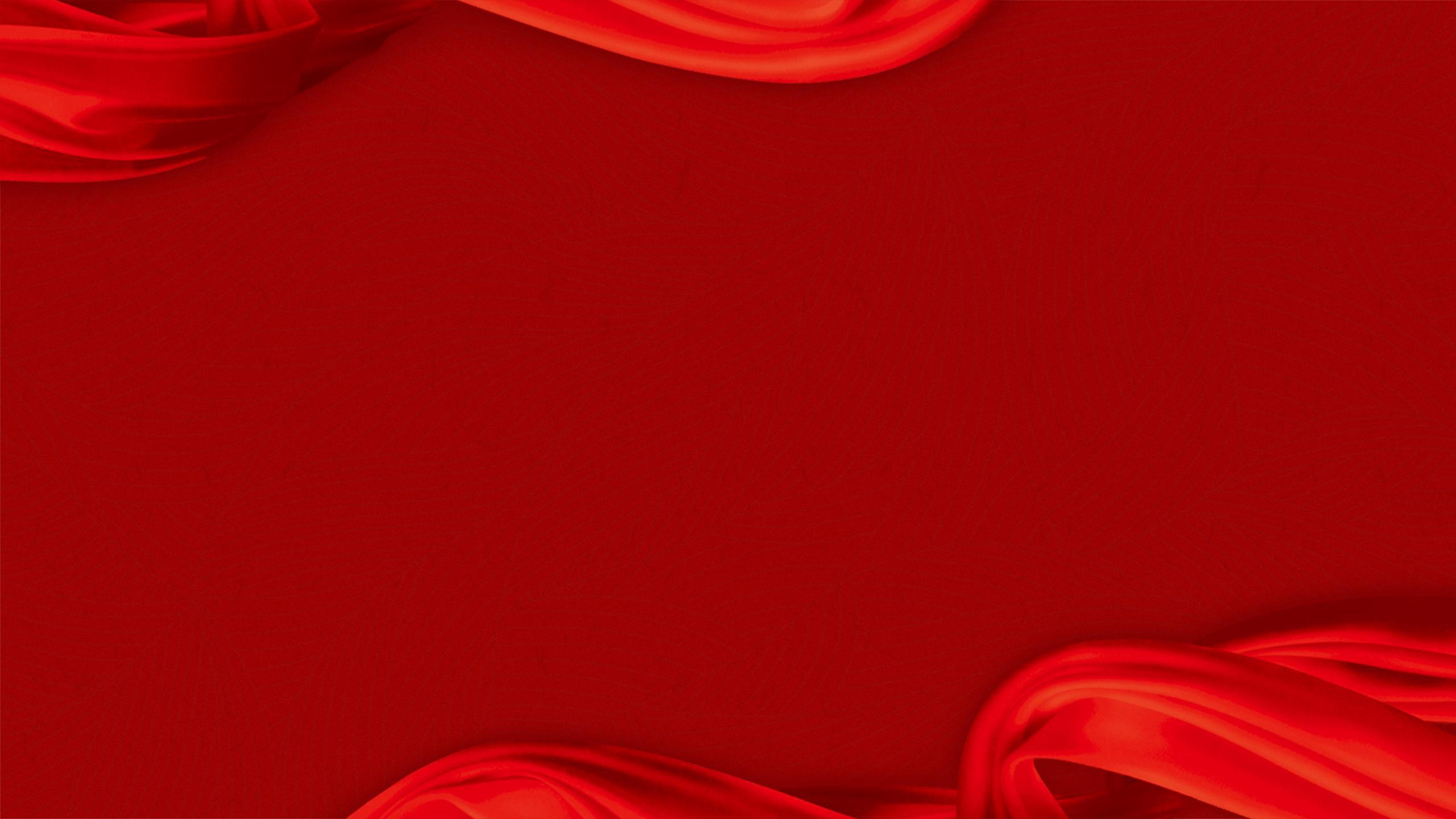 红色高端风格绸缎飘带PPT背景0