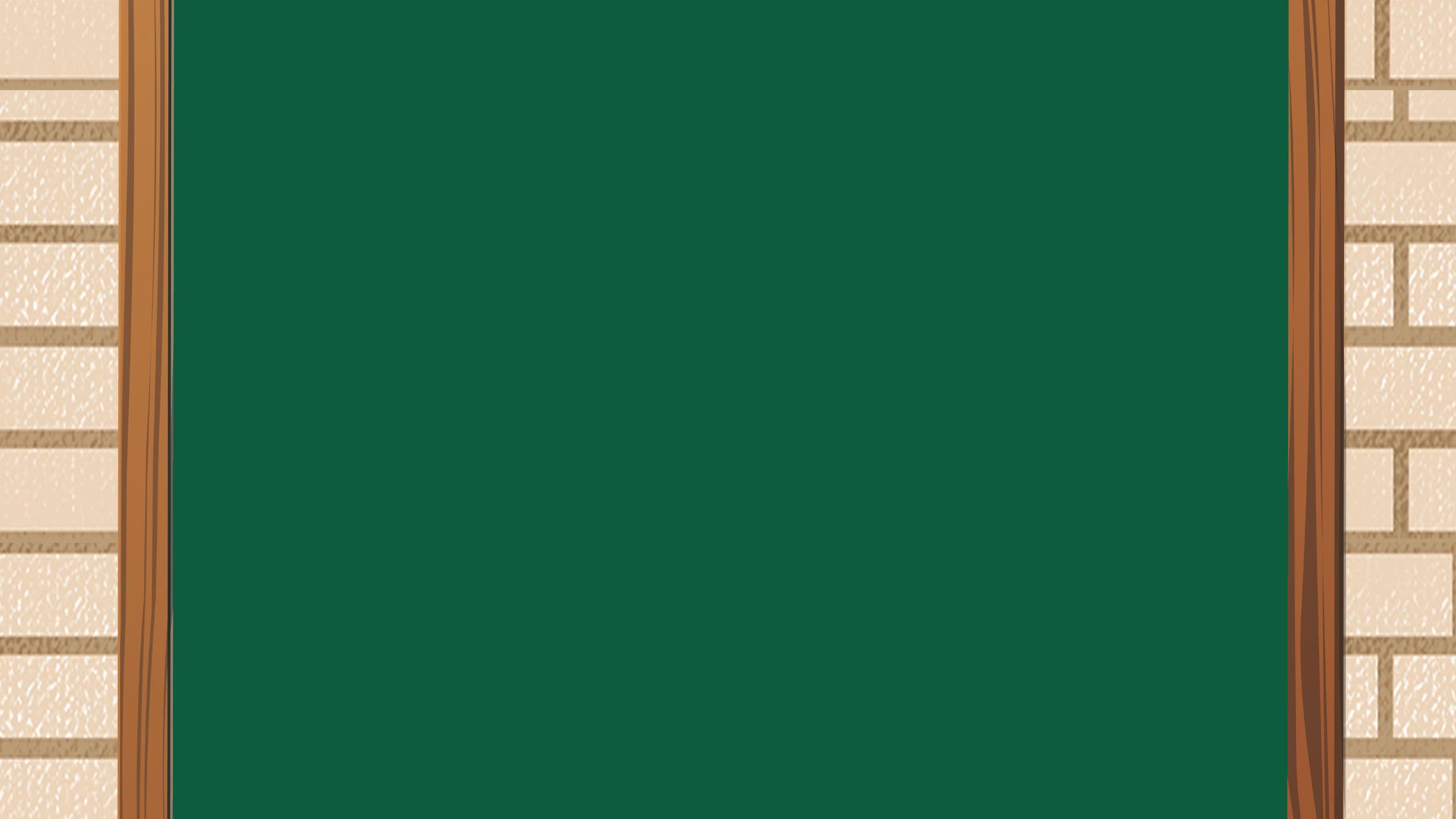 绿色卡通风格黑板教室PPT背景0