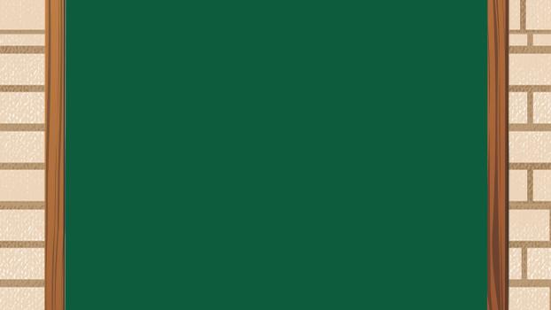 绿色卡通风格黑板教室PPT背景0