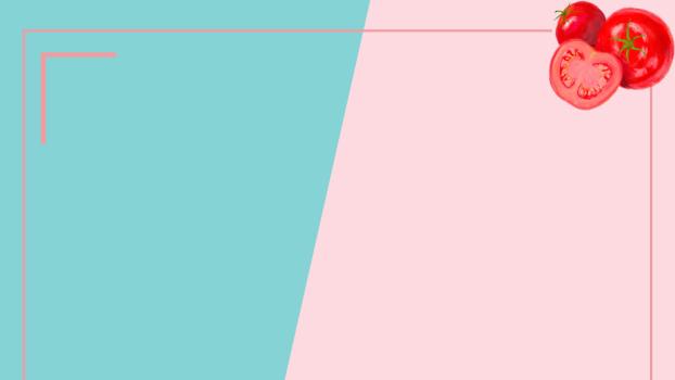 粉色卡通风格番茄拼接PPT背景0