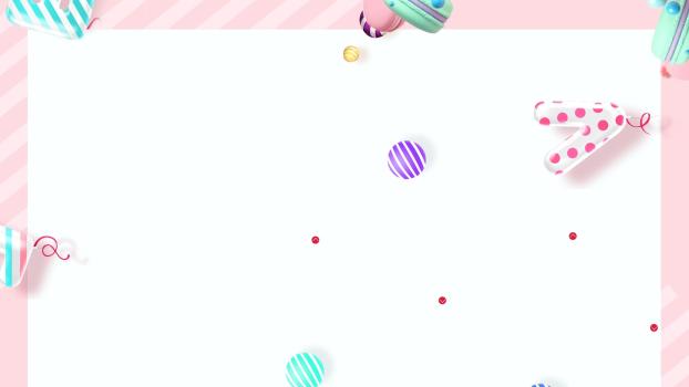 粉色卡通风格糖果派对PPT背景0