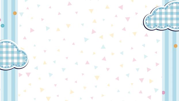 蓝色小清新云朵三角PPT背景0