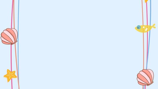 蓝色卡通风格海洋贝壳PPT背景0