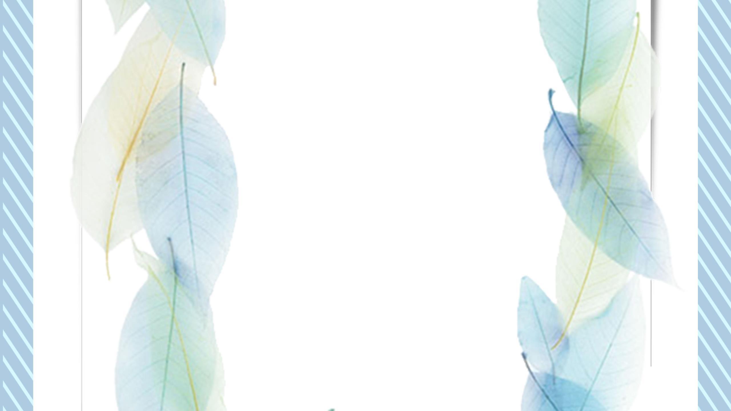 绿色小清新水彩叶片PPT背景0