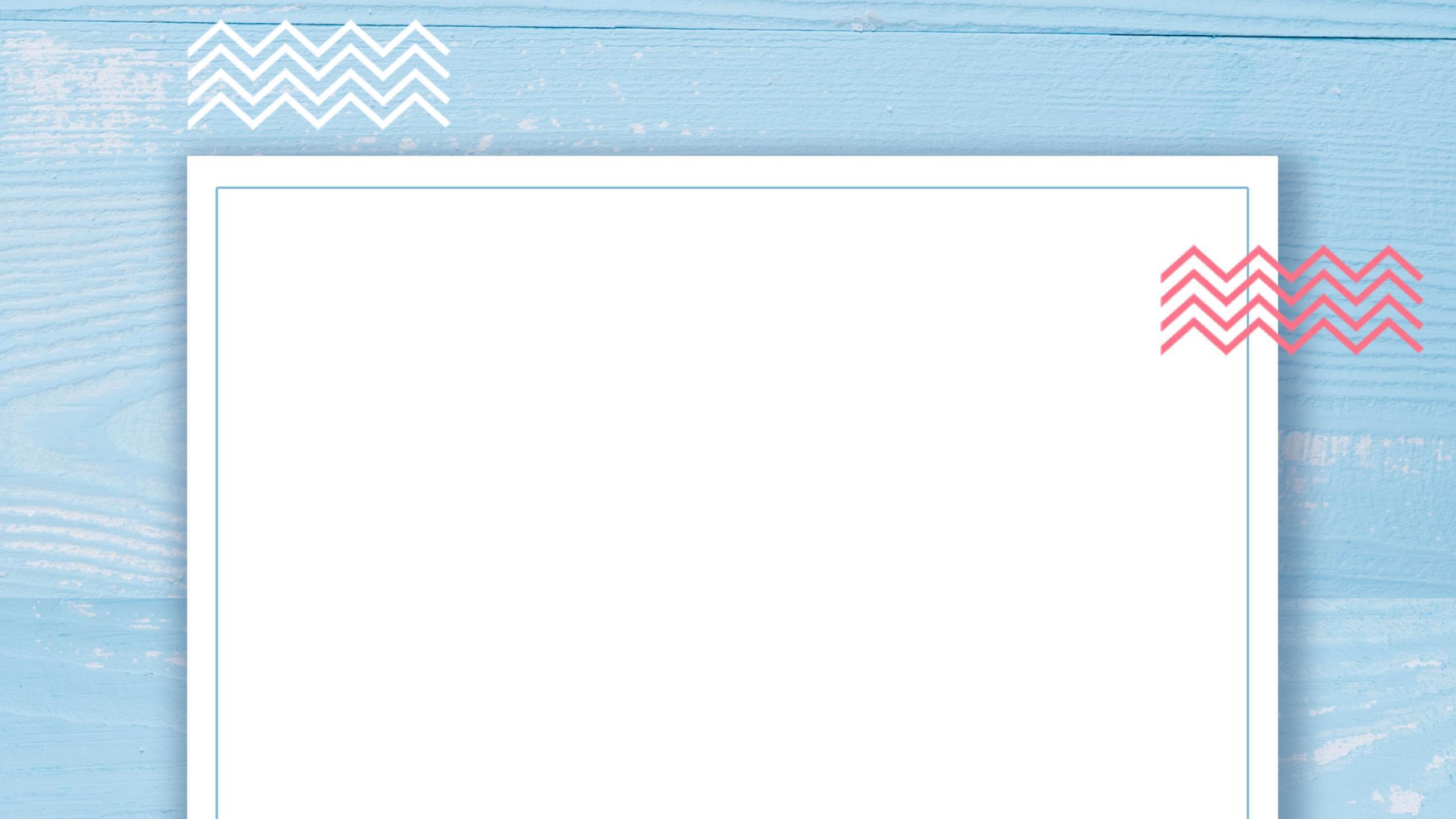 蓝色手绘风木纹贴纸PPT背景0