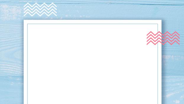 蓝色手绘风木纹贴纸PPT背景0