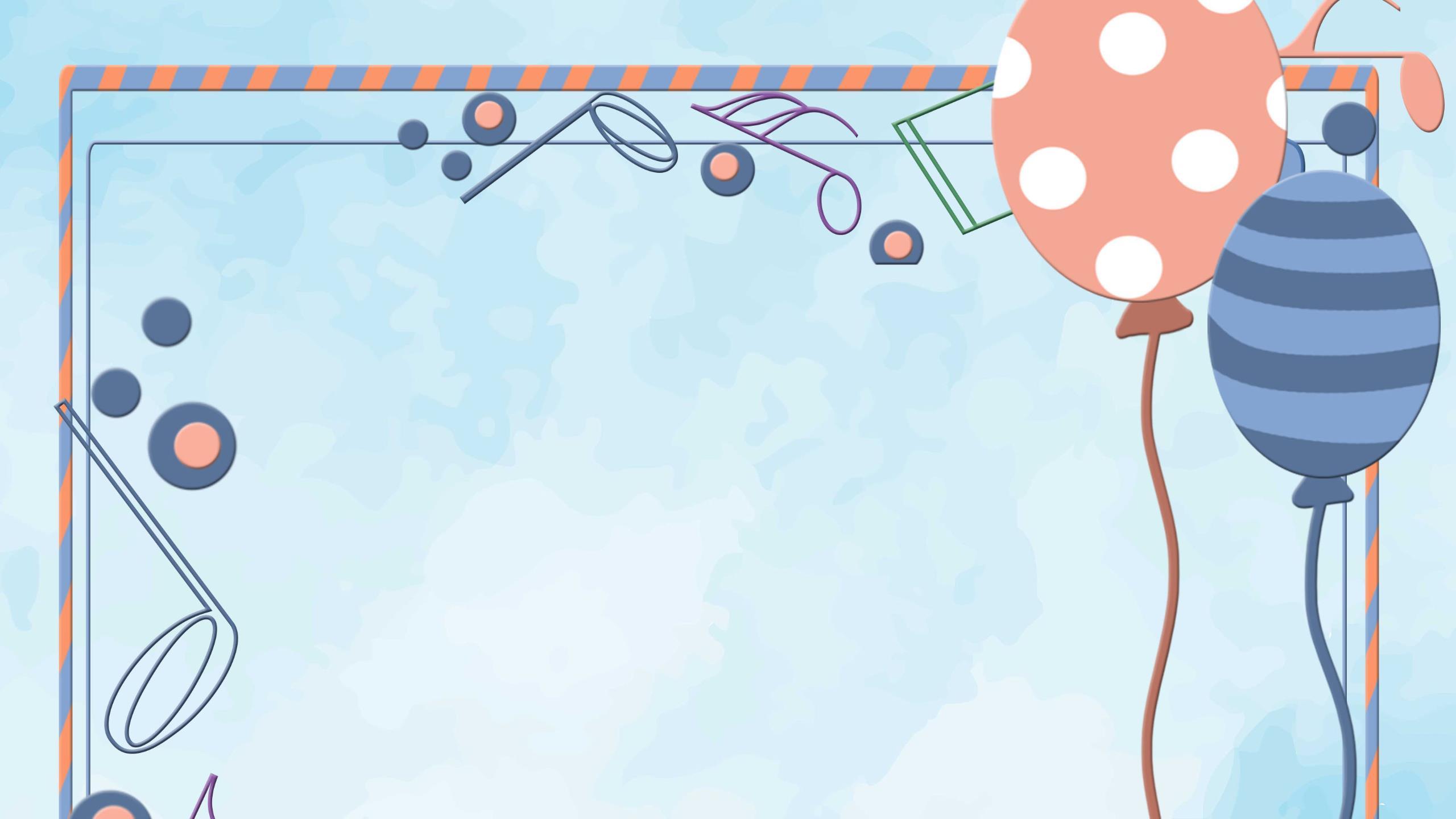 多色卡通风格音符气球PPT背景0