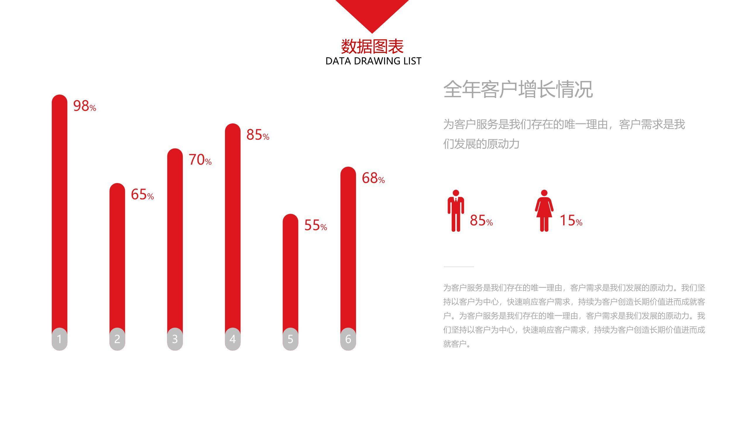 30套大气红色商务PPT图表模板8