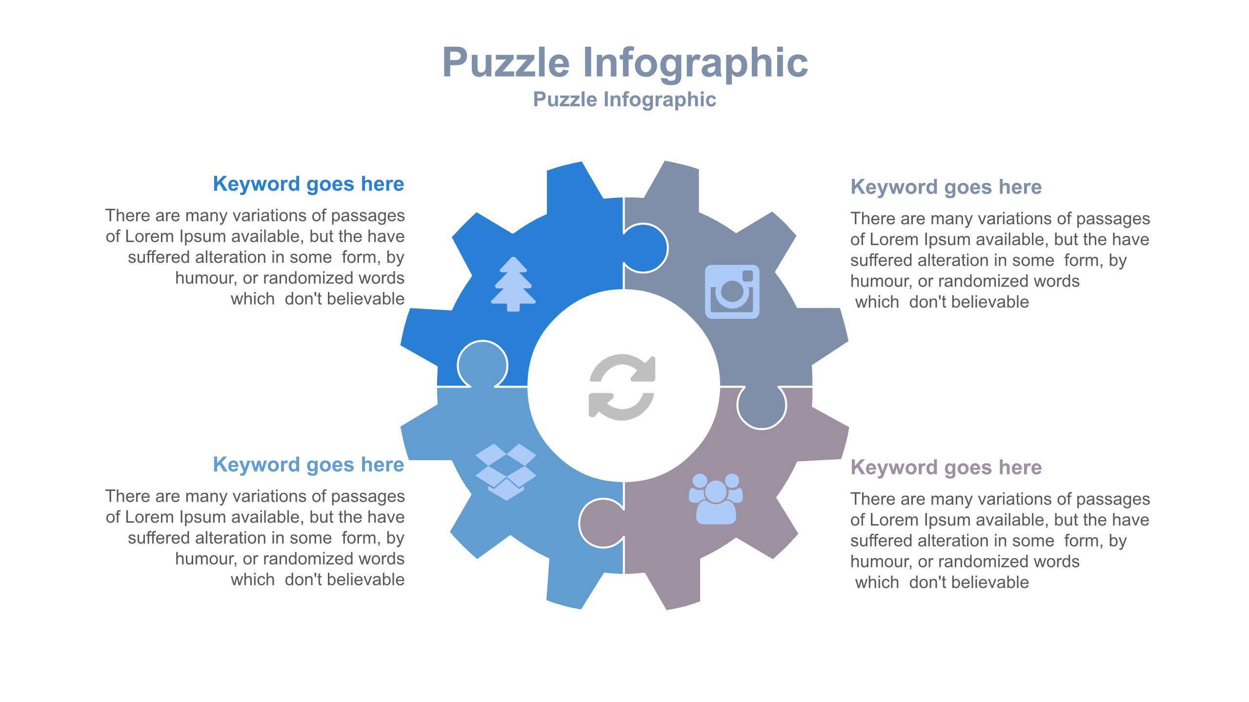30套经典蓝色商务PPT图表模板8