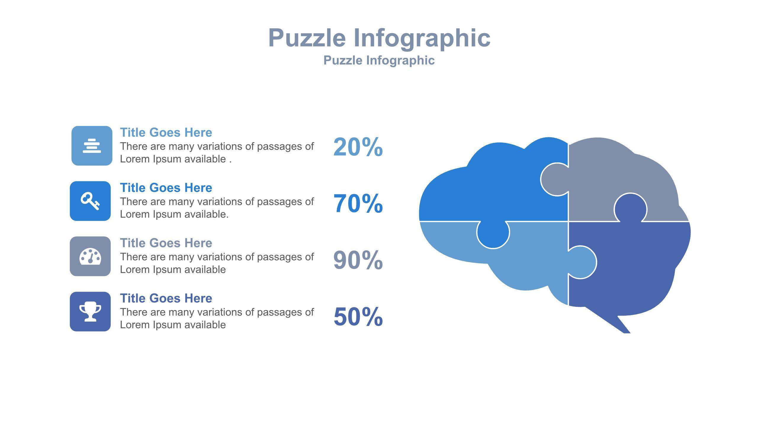30套经典蓝色商务PPT图表模板9