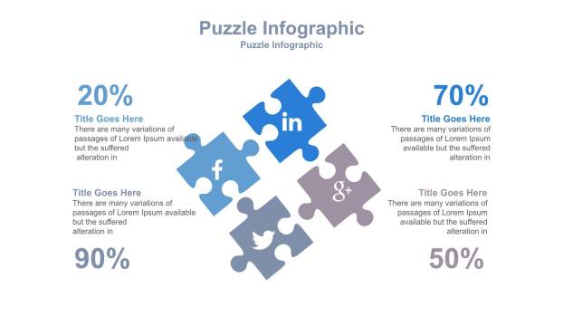 30套经典蓝色商务PPT图表模板3