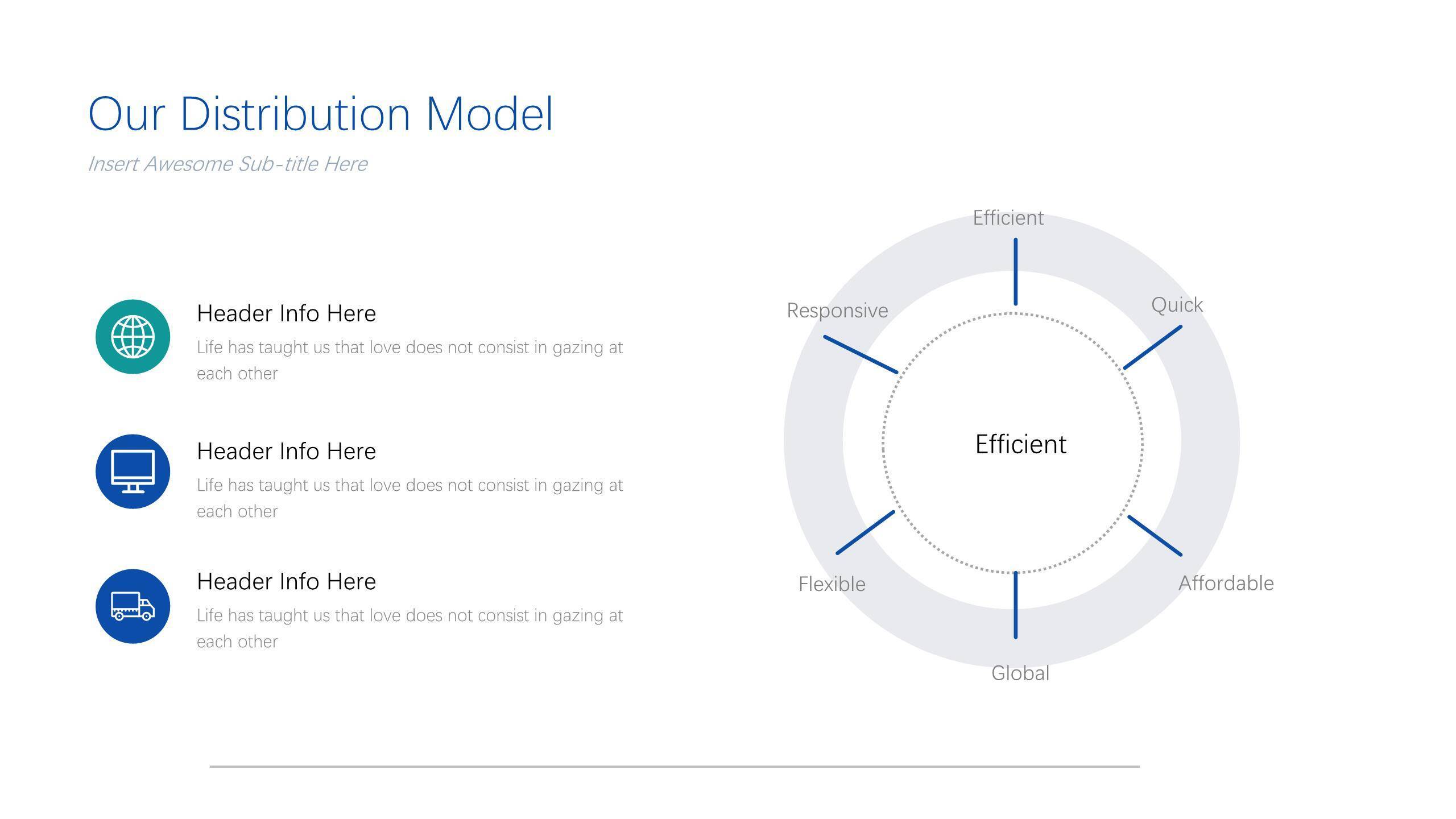 30套蓝色淡雅商务PPT图表模板9