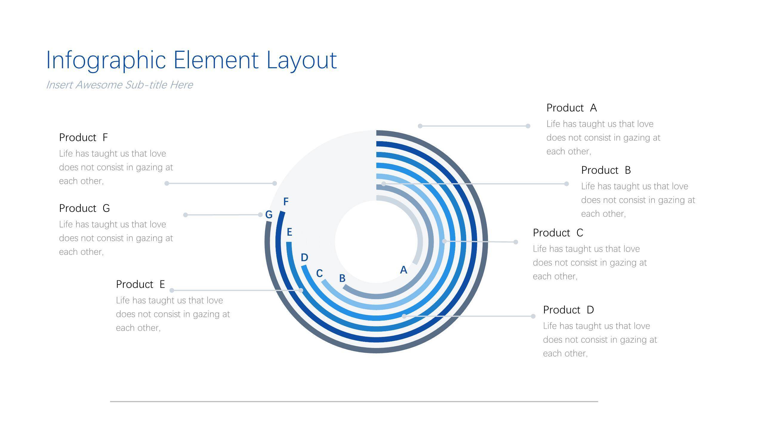 30套蓝色淡雅商务PPT图表模板6