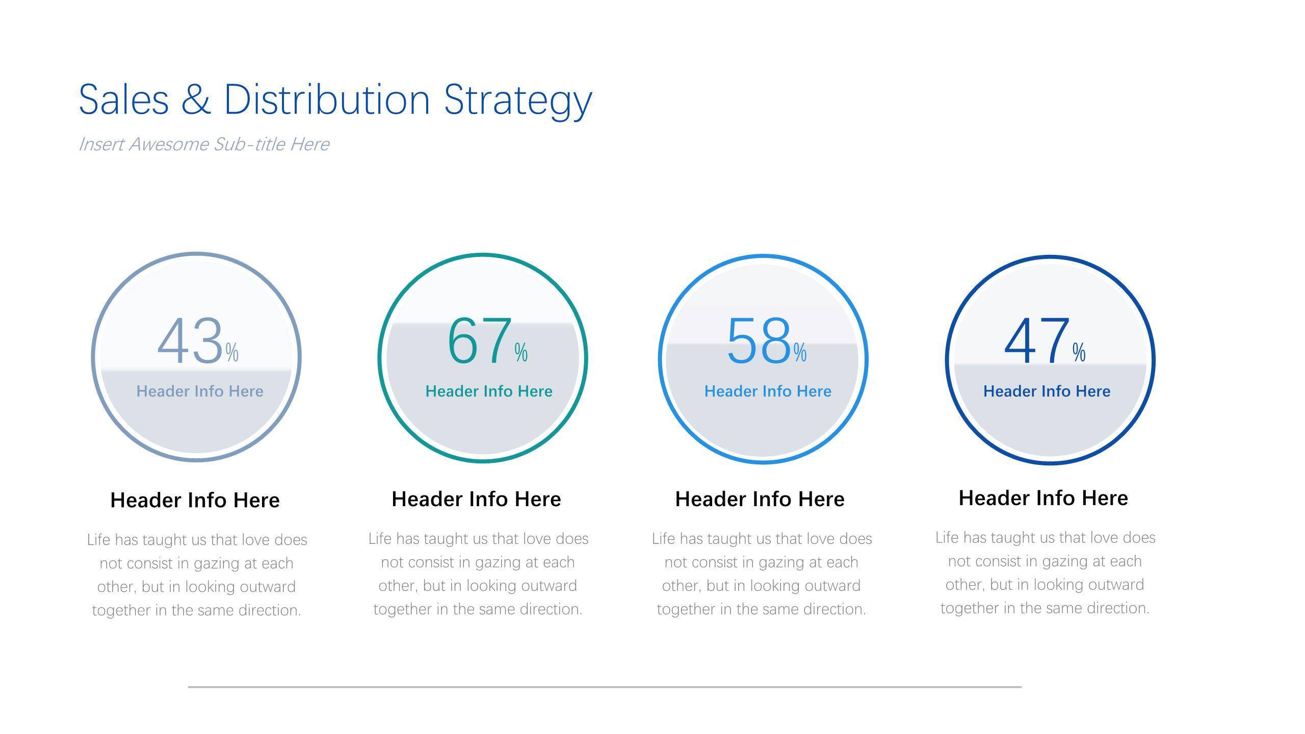 30套蓝色淡雅商务PPT图表模板7