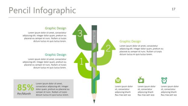 30套绿色时间表PPT图表模板8