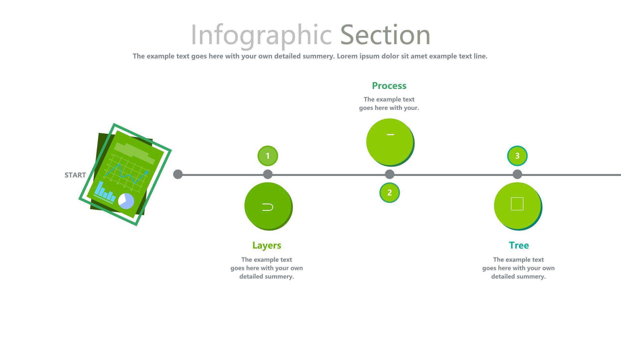 30套绿色时间表PPT图表模板9