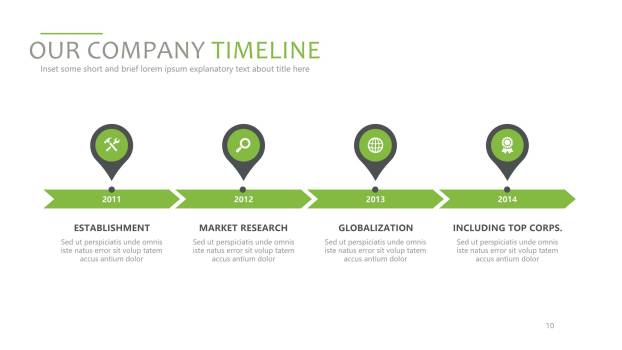 30套绿色时间表PPT图表模板1