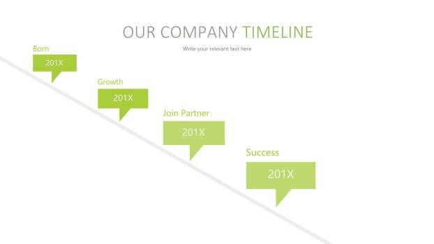 30套绿色时间表PPT图表模板3