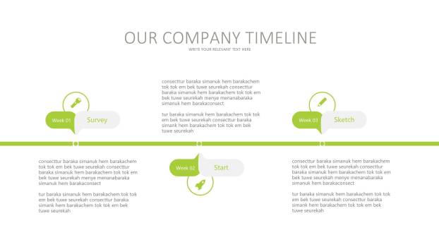 30套绿色时间表PPT图表模板5