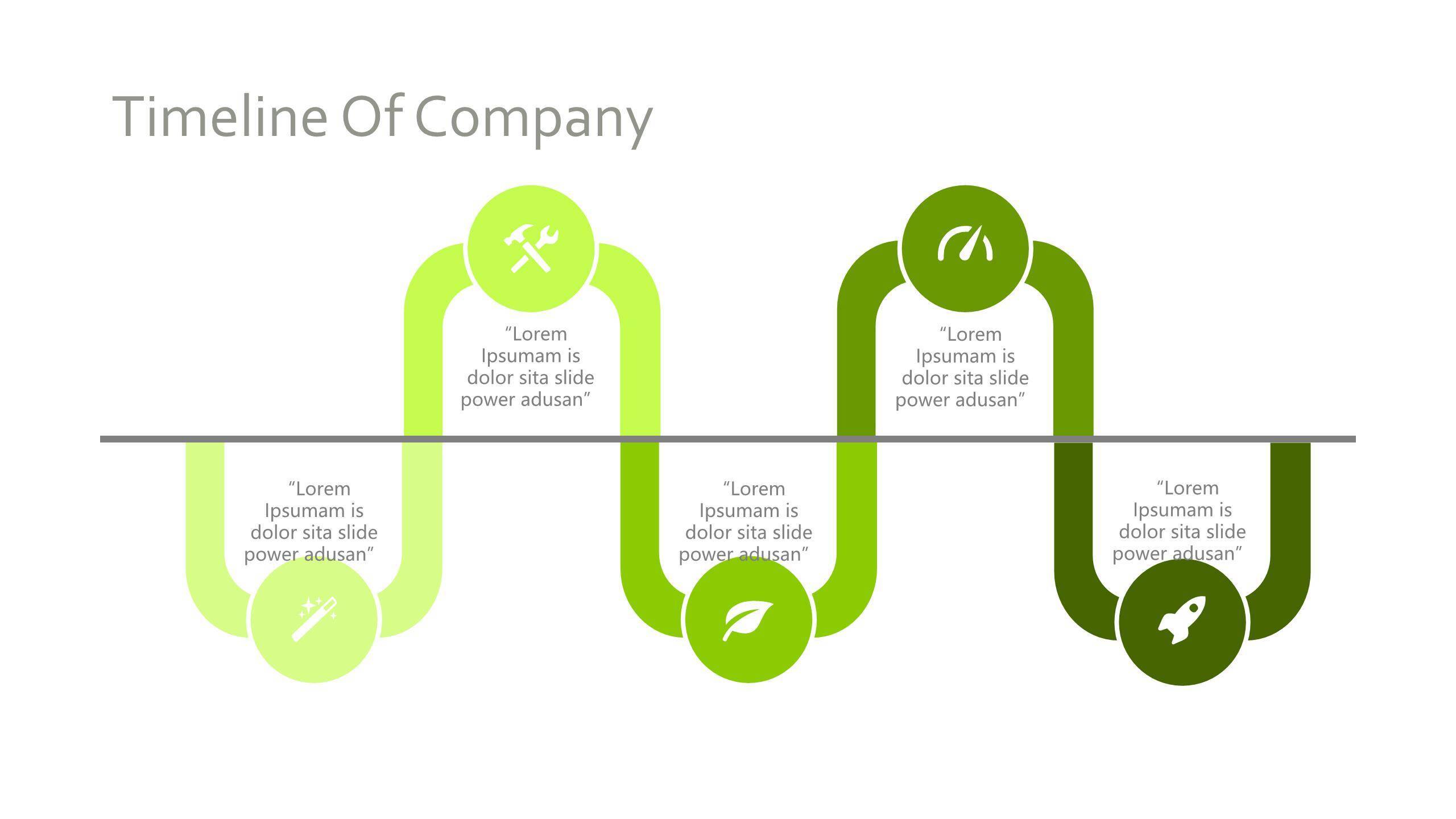 30套绿色时间表PPT图表模板6