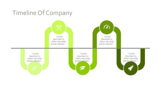 30套绿色时间表PPT图表模板6
