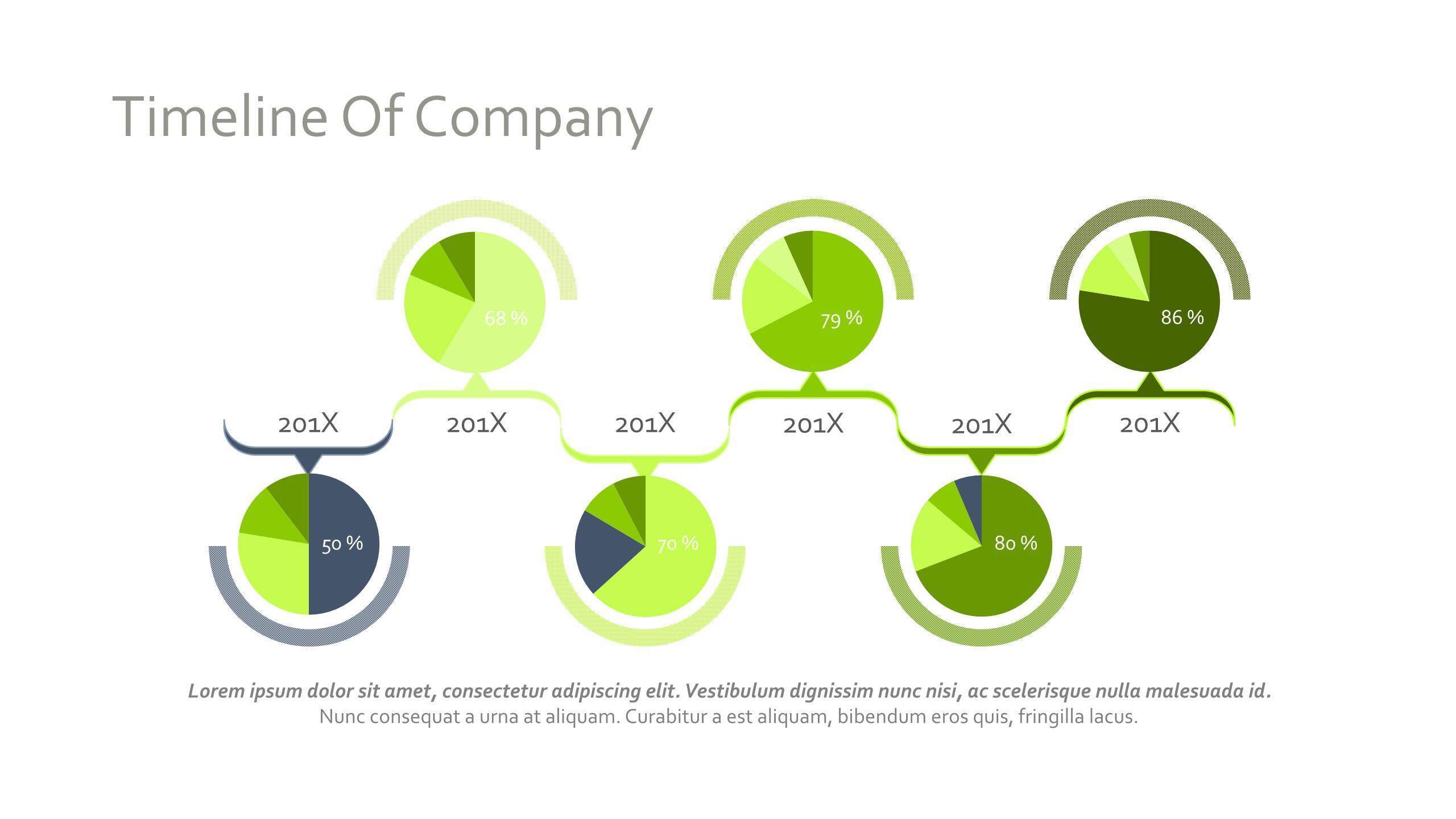 30套绿色时间表PPT图表模板7