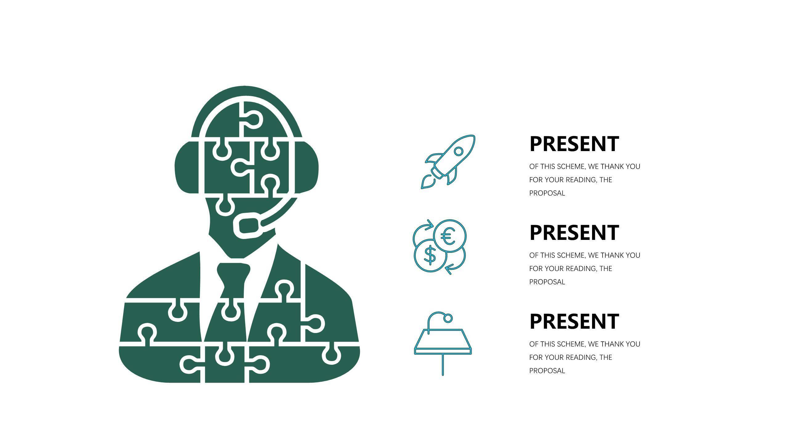 30套墨绿色创意设计PPT图表8