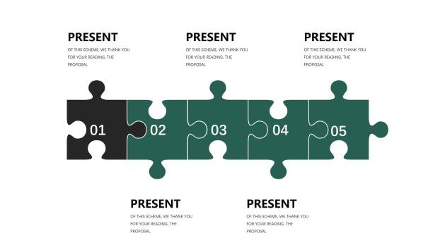 30套墨绿色创意设计PPT图表9