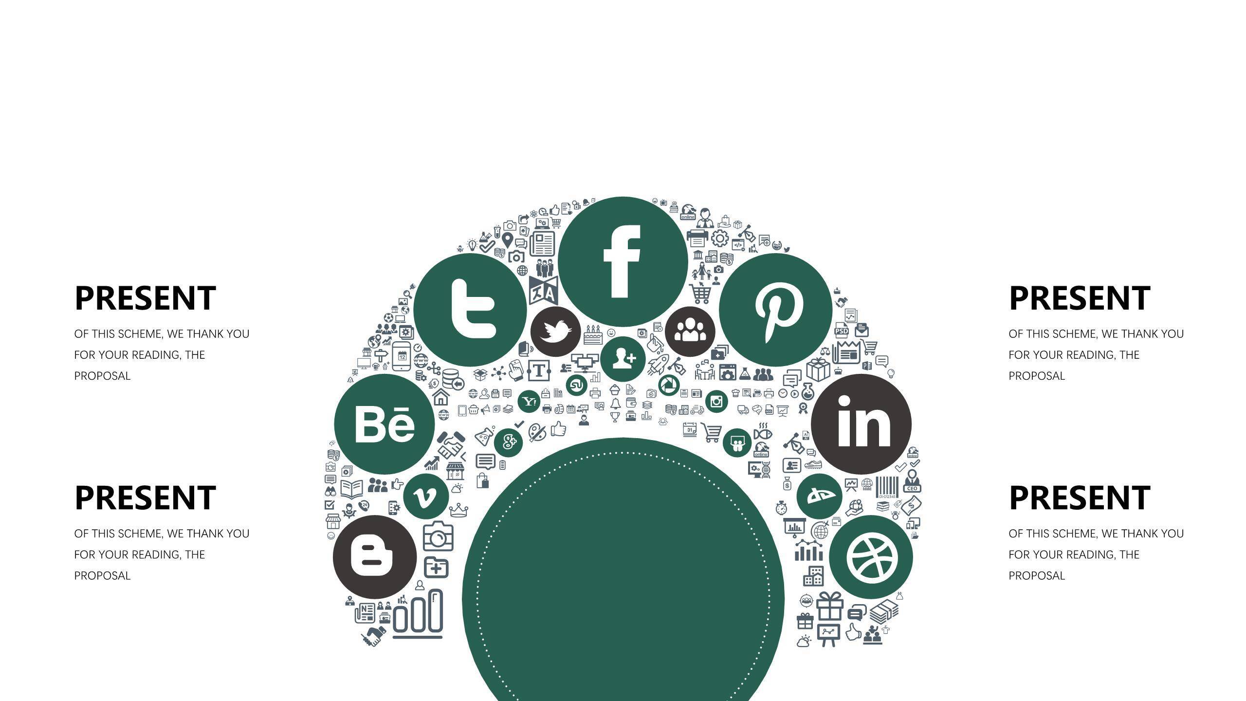 30套墨绿色创意设计PPT图表3