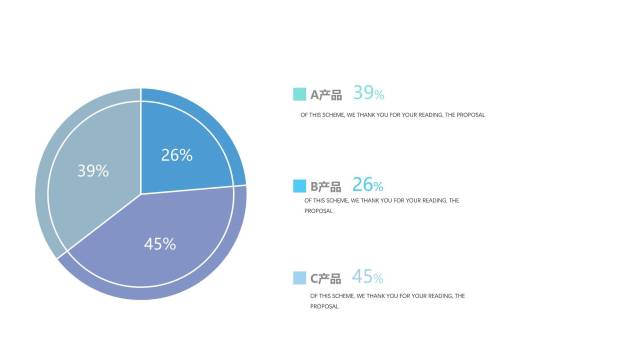 扁平化多彩数据PPT图表模板8