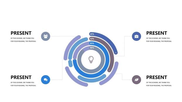 扁平化多彩数据PPT图表模板1