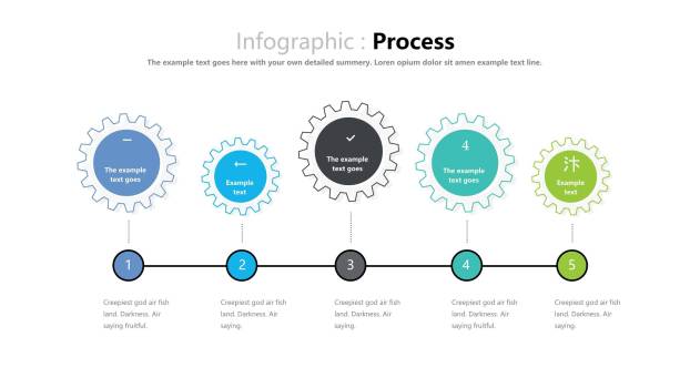 彩色饼形图并列关系PPT图表模板8