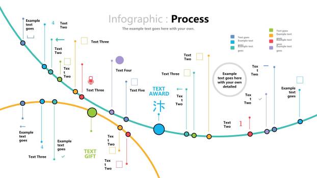 彩色饼形图并列关系PPT图表模板1