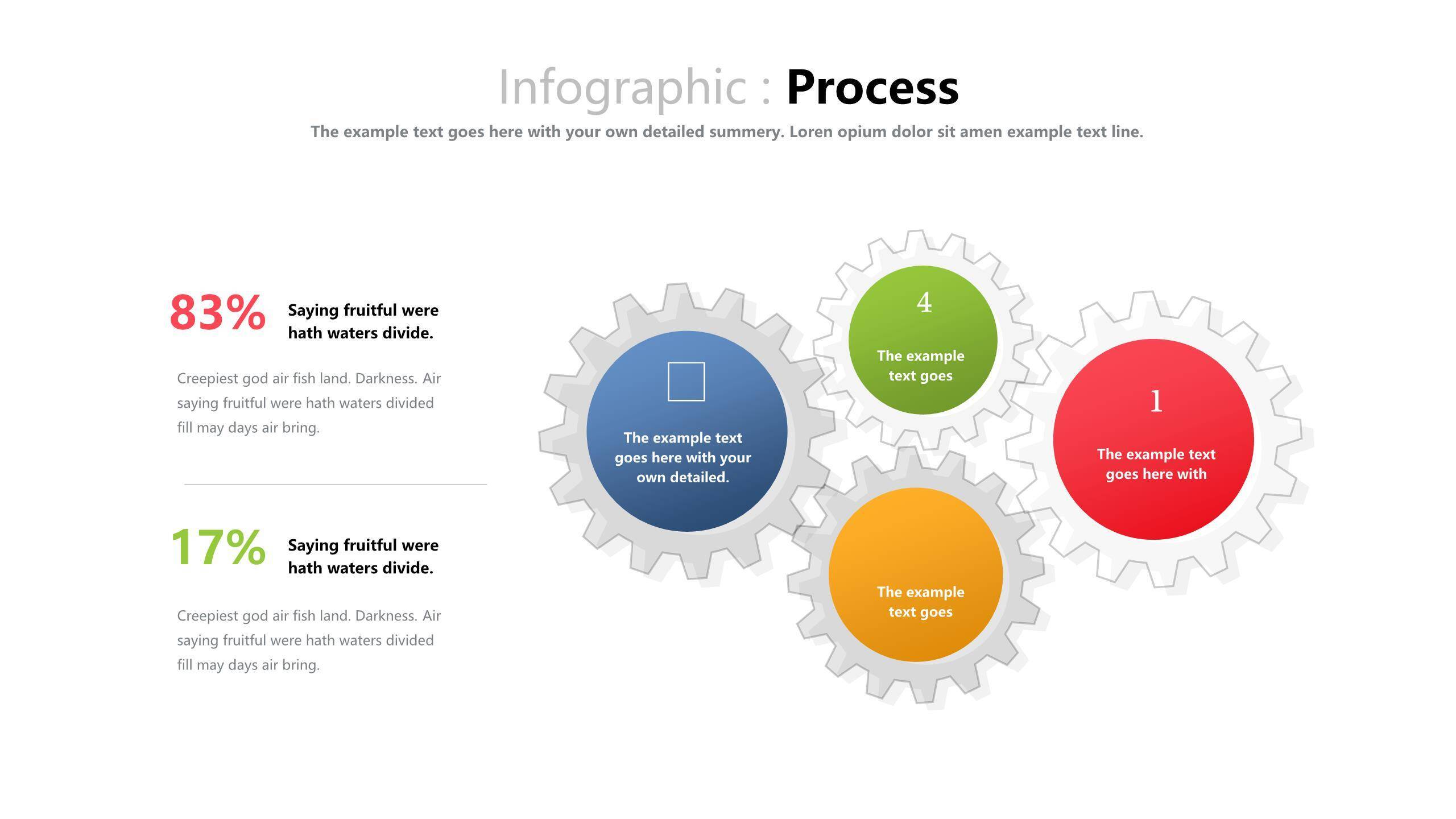 彩色饼形图并列关系PPT图表模板7