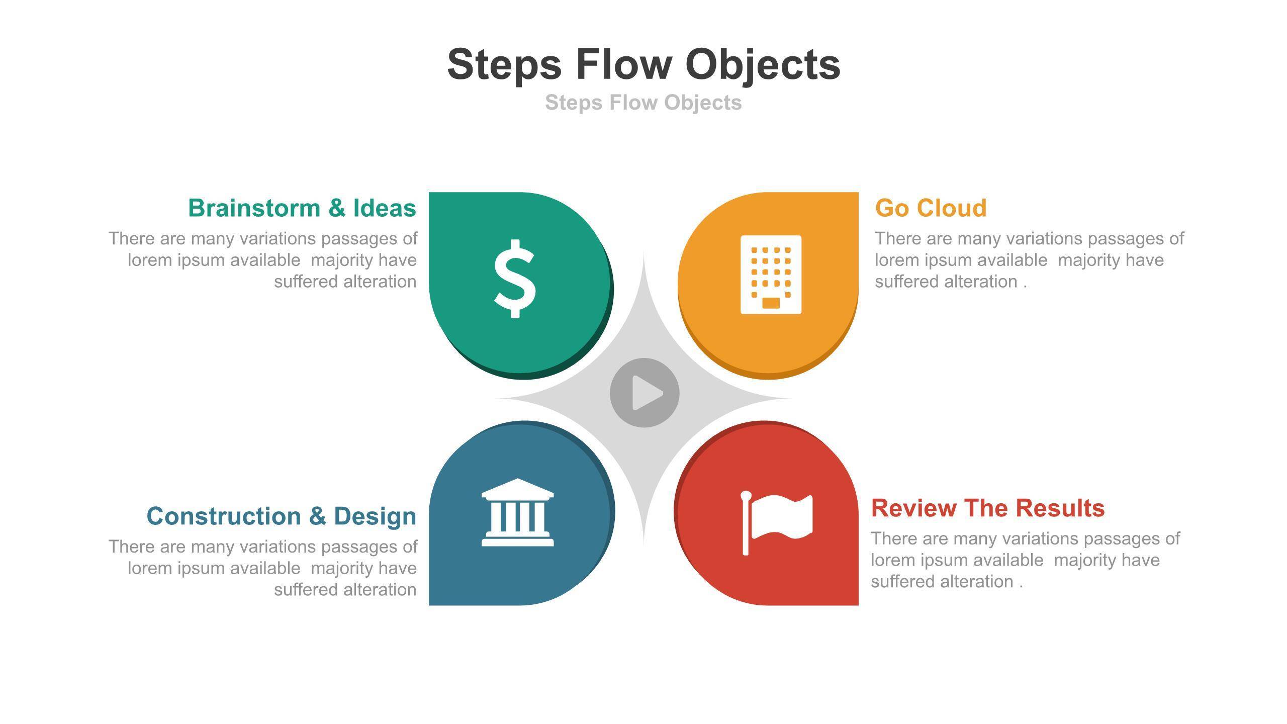 彩色循环PPT图表模板9