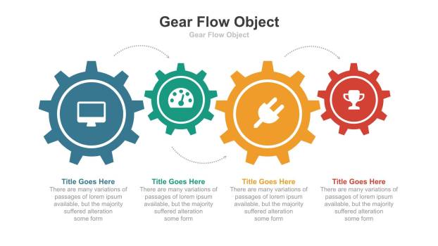 彩色循环PPT图表模板1