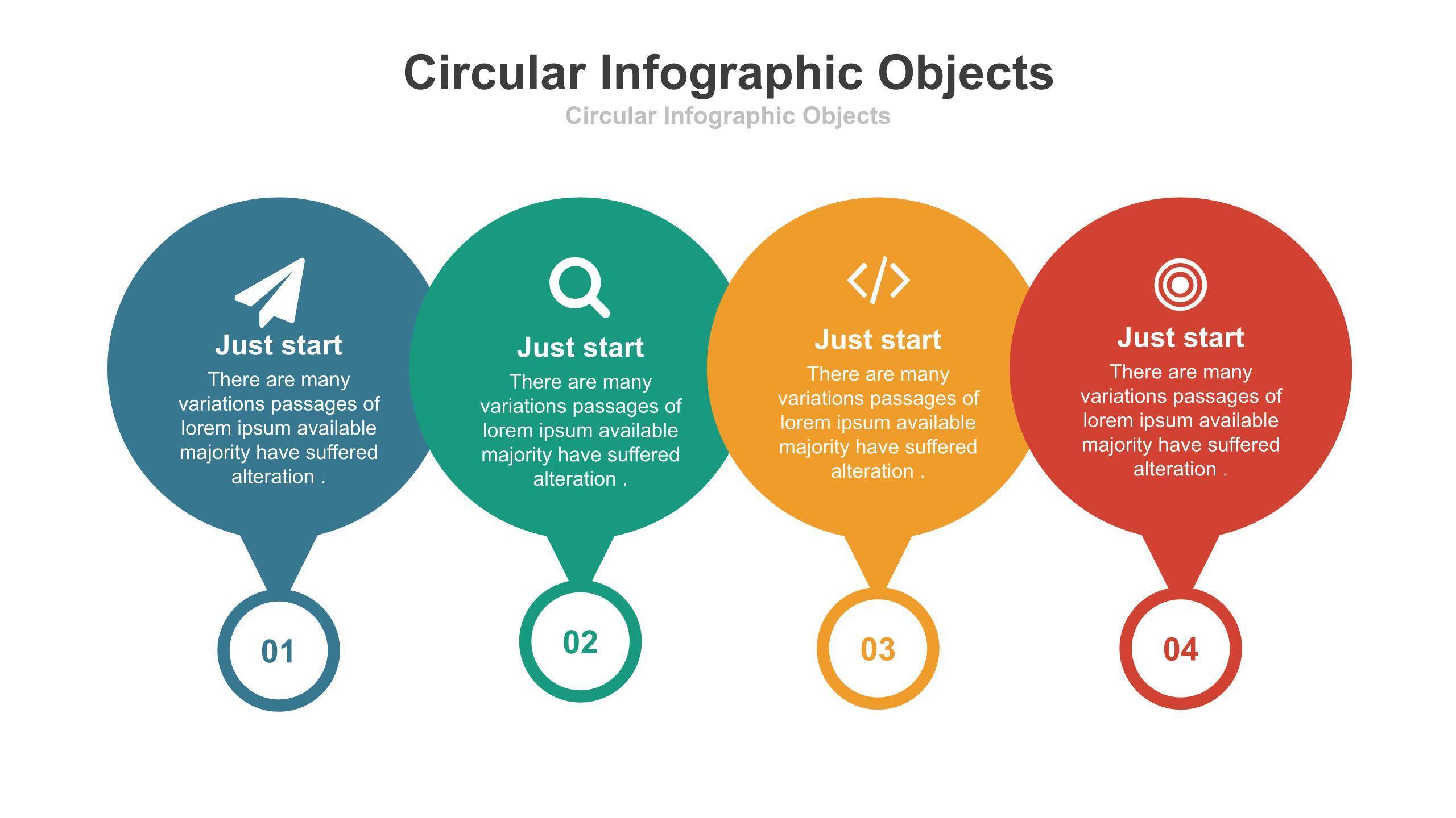 彩色循环PPT图表模板4