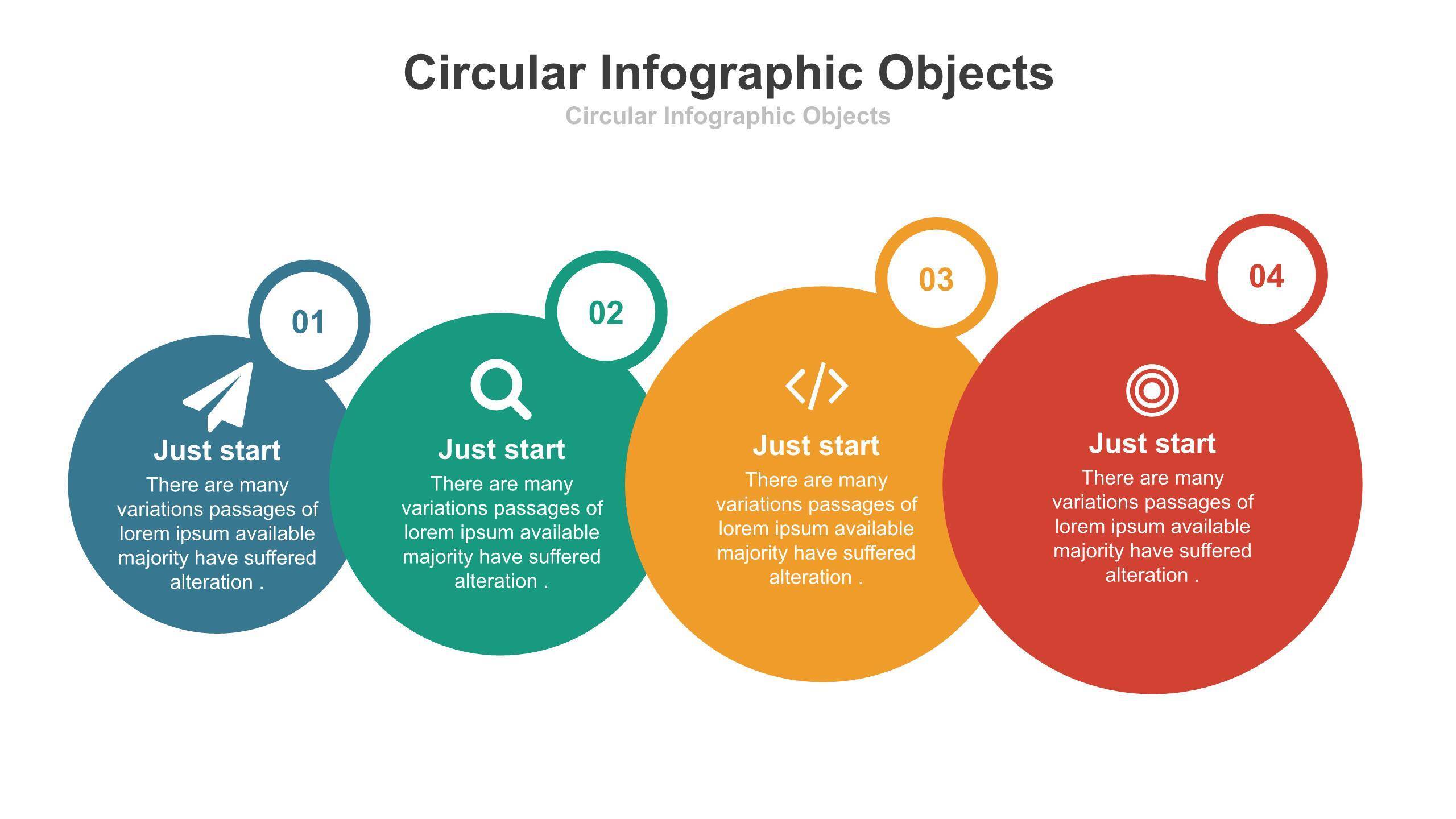 彩色循环PPT图表模板5