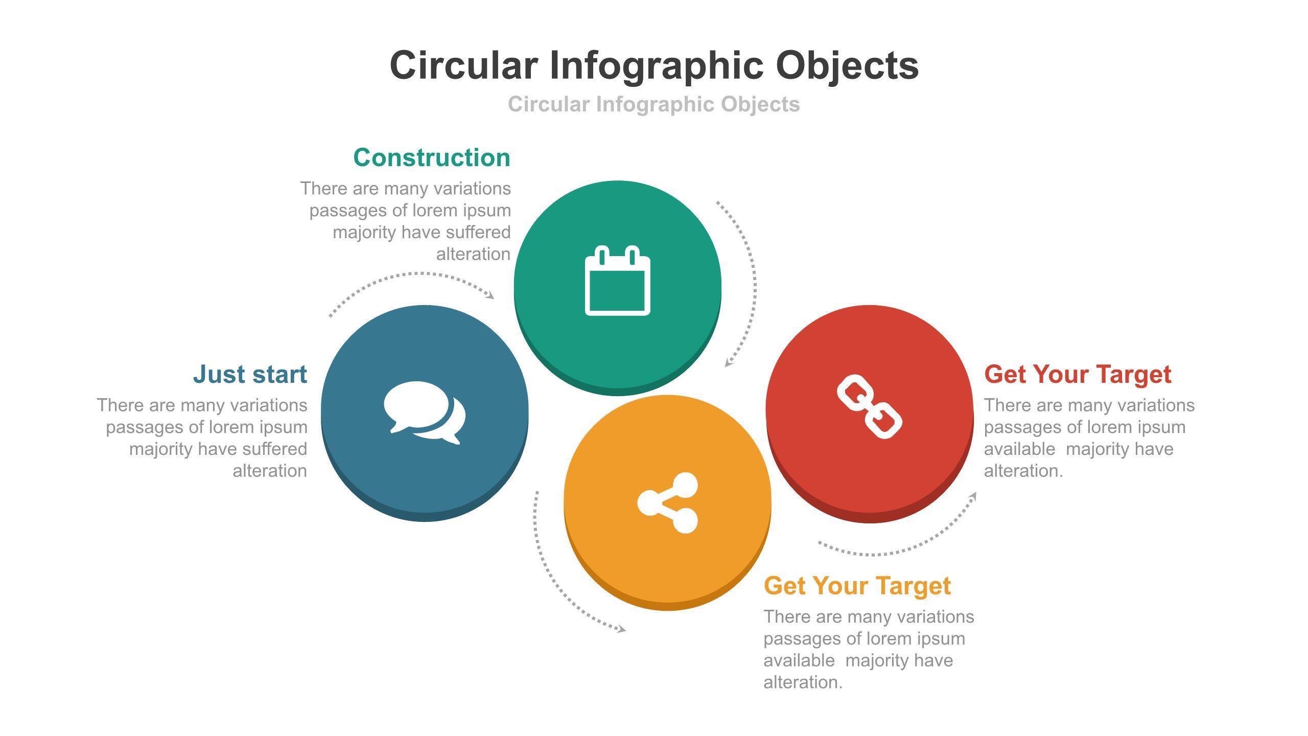 彩色循环PPT图表模板6