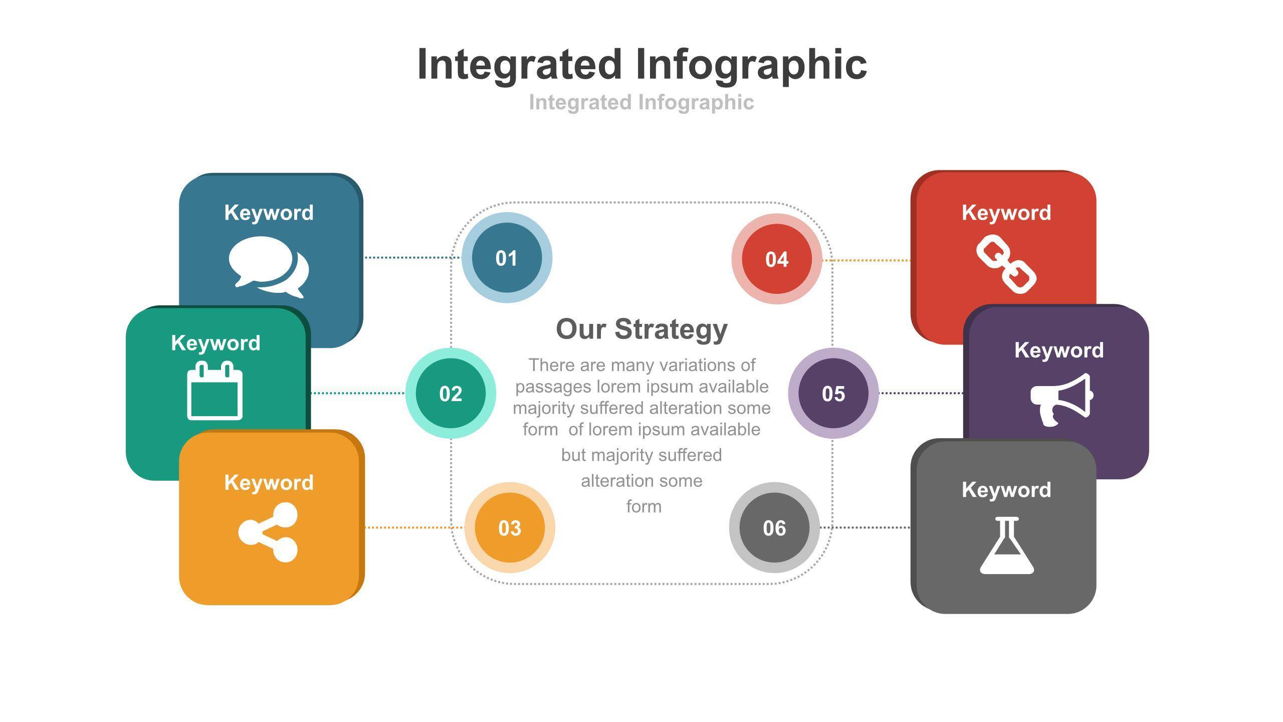 彩色循环PPT图表模板7