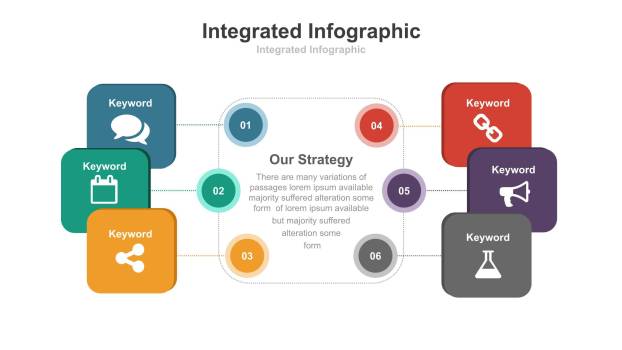 彩色循环PPT图表模板7