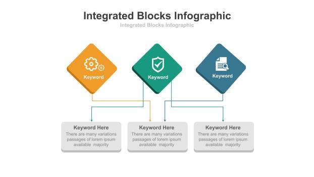 彩色总分时间轴PPT图表模板1