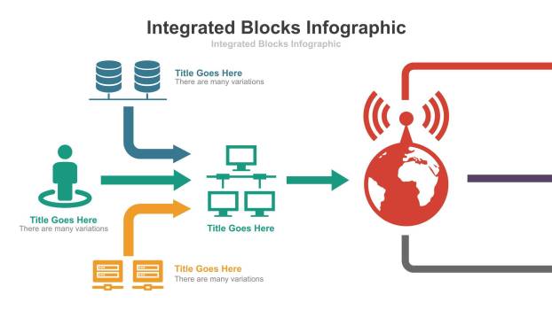 彩色总分时间轴PPT图表模板4