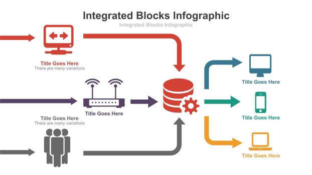 彩色总分时间轴PPT图表模板5