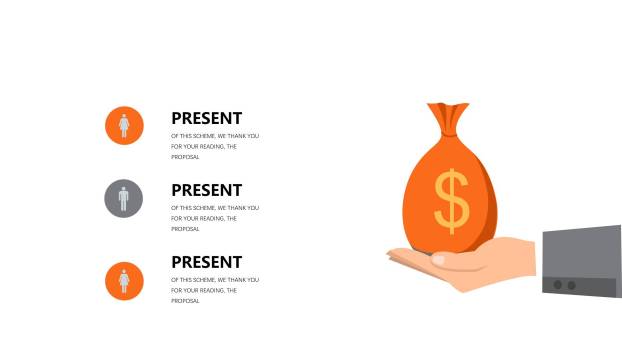 橙色简约通用PPT图表模板PPT图表模板3