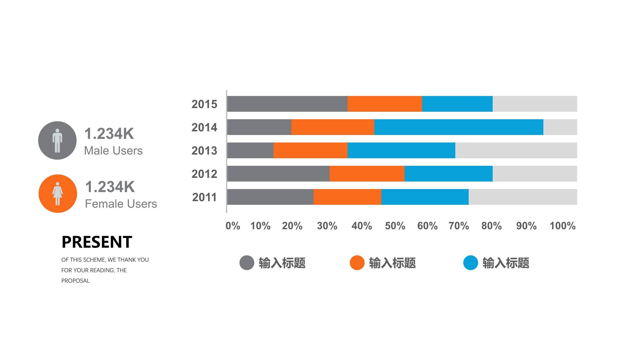 橙色简约通用PPT图表模板PPT图表模板4
